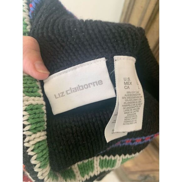 Liz Claiborne Women's Long Sleeve Black Cowl Neck Sweater - Picture 4 of 8